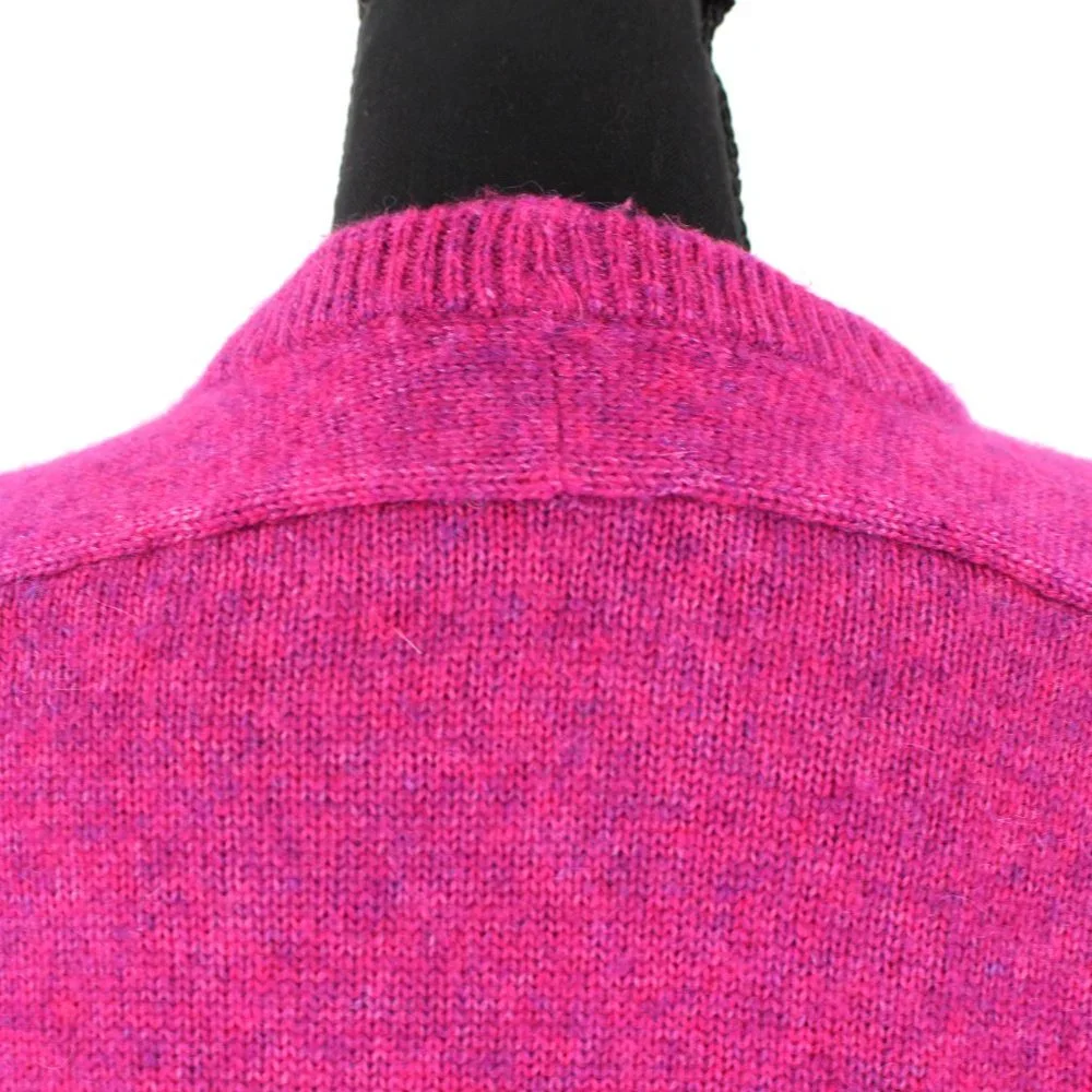 J. Crew Relaxed Saddle Sleeve Pullover Crewneck Sweater Heather Fuchsia X-Small - Picture 6 of 9
